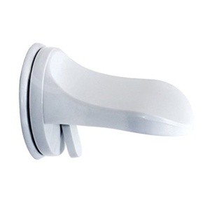 Suport de Picior, Flippy, pentru Baie, cu Ventuza, din PP si PVC, Antiderapant, 11.5 x 15 cm, Alb