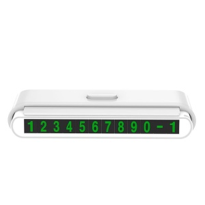 Suport Numar de Telefon pentru Parcare Auto, Flippy, Suport pentru Numarul de telefon, Banda glisanta pentru Ascundere, Banda Adeziva Inclusa, 120 x 48 x 24 mm, Cifre Verzi, Alb
