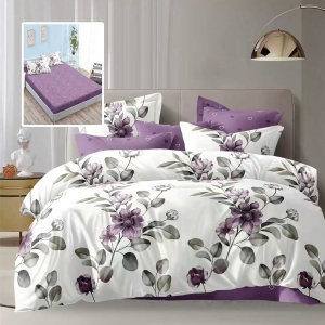 Lenjerie de Pat 6 Piese cu Husă – Elegant Lavender Flowers, Confort & Stil Modern