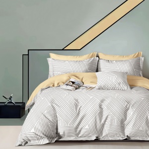 Lenjerie de pat Percale – Model Linear Contemporary, bumbac 100%, set premium complet