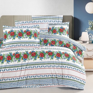 Lenjerie de pat bumbac 100% King Size – Arhaic, rafinament floral inspirat din tradiție