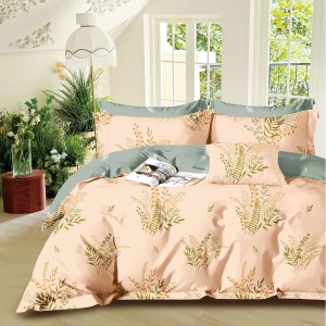 Lenjerie de pat Percale – Frunze Naturale în Tonuri Calde, bumbac 100%, design dublă față