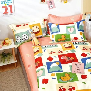 Lenjerie de pat Percale – Patchwork Play & Fun, bumbac 100%, set reversibil