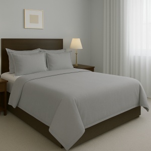 Lenjerie de pat Ranforce Uni – gri, bumbac 100%, confort hotelier