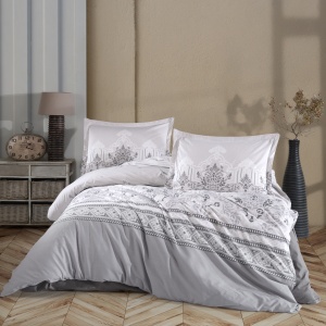 Lenjerie de pat Ranforce – Model Vinta Elegant, bumbac 100%, set premium King Size