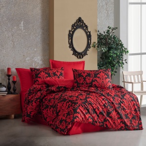Lenjerie Ranforce King Size – Calligra, bumbac 100%, design baroc elegant