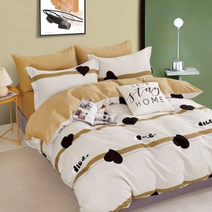 Lenjerie de pat Percale – Imprimeu Hearts Chic, bumbac 100%, set complet premium