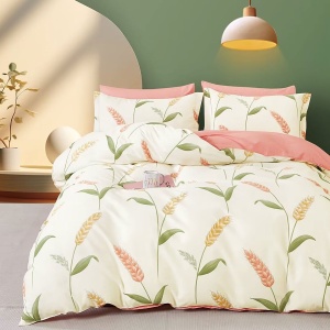 Lenjerie de pat Percale – Spice Wheat Elegance, bumbac 100%, set reversibil premium