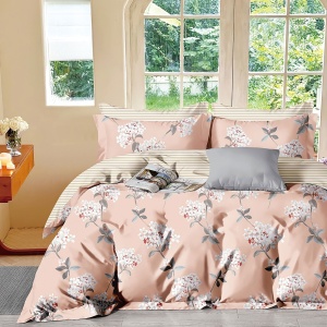 Lenjerie de pat Percale – Buchete Florale Pastel, bumbac 100%, set premium complet
