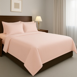 Lenjerie de pat Ranforce Uni – piersica, bumbac 100%, confort hotelier