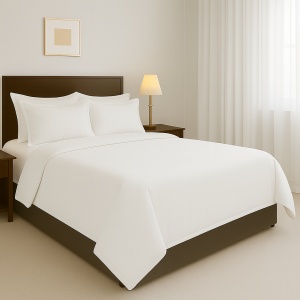 Lenjerie de pat Ranforce Uni – alb pur, bumbac 100%, confort hotelier