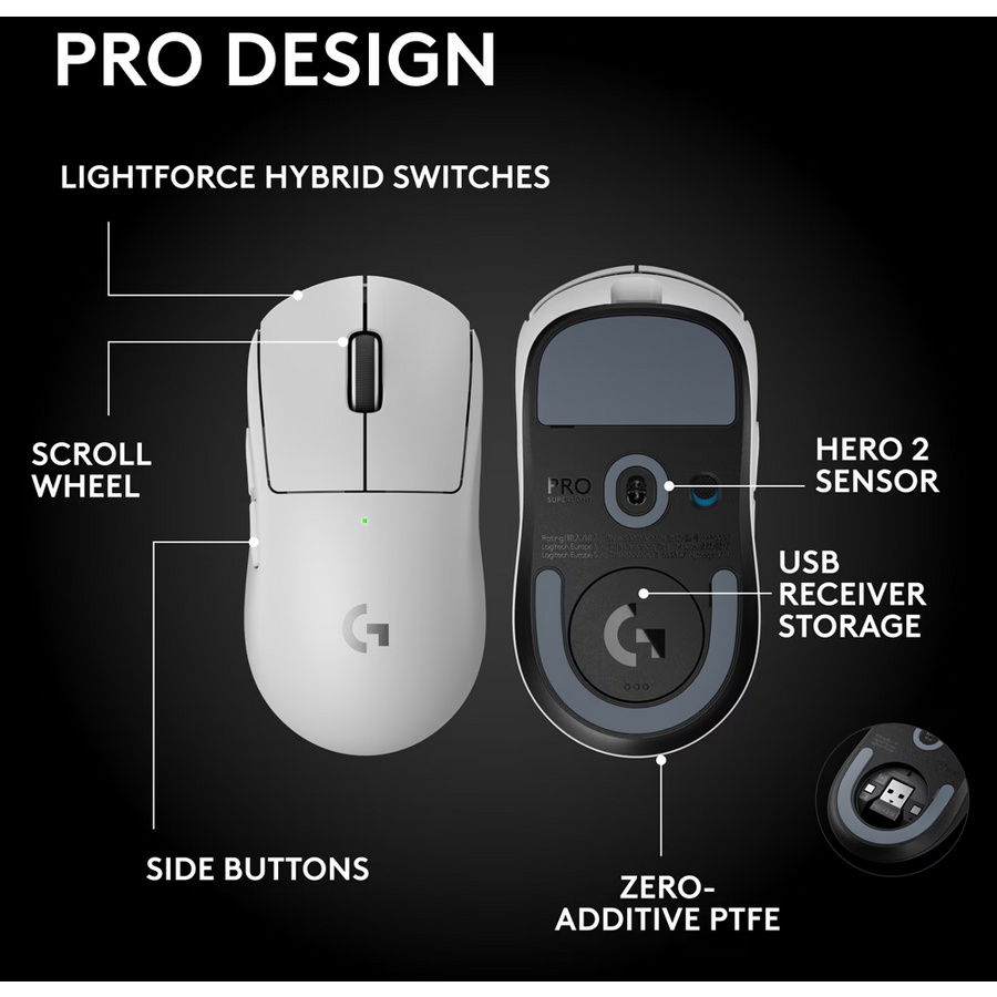 Logitech G Pro X Superlight 2 SE Wireless Mouse, White