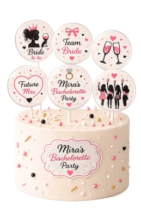 Set de 6 acadele personalizate decor tort adulti - Img 4