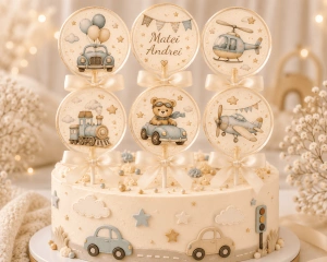 Set de 6 acadele personalizate decor tort copii - Img 12