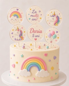 Set de 6 acadele personalizate decor tort copii - Img 6