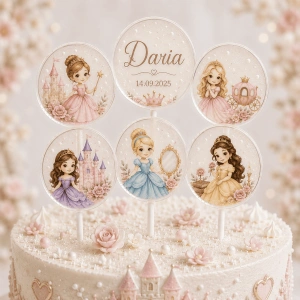 Set de 6 acadele personalizate decor tort copii - Img 9