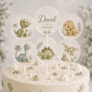 Set de 6 acadele personalizate decor tort copii - Img 3