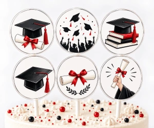 Set de 6 acadele personalizate decor tort adulti - Img 5
