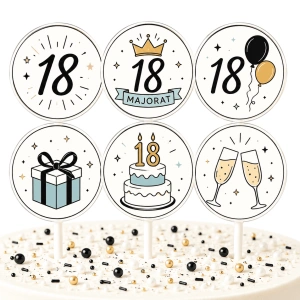 Set de 6 acadele personalizate decor tort adulti - Img 2