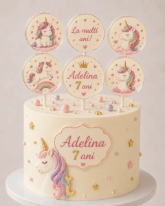 Set de 6 acadele personalizate decor tort copii - Img 10