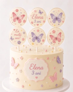 Set de 6 acadele personalizate decor tort copii - Img 4