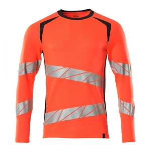 TRICOU MODERN FIT ML HI-VIS RED/DARK NAVY L