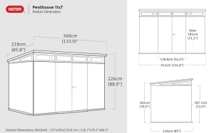 Casuta de gradina Pent 11 x 7 Keter, Signature, Venetian ,Gri / Antracit - Img 10