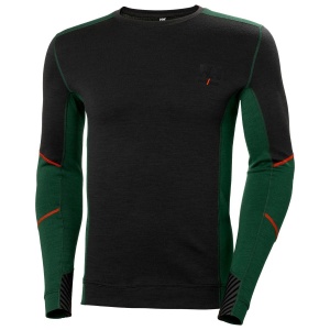 BLUZA HELLY HANSEN LIFA BASE LAYER MERINO CREWNECK VERDE/GRI M