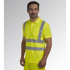 TRICOU POLO MC HV GALBEN FLUORESCENT