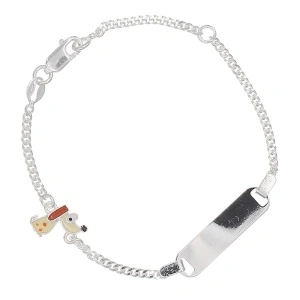 Bratara personalizabila din Argint 925 pentru copii 14+3cm - Catelus
