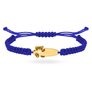 Brățară ursulet Teddy cu Snur si placuta din Aur 14K - Img 3