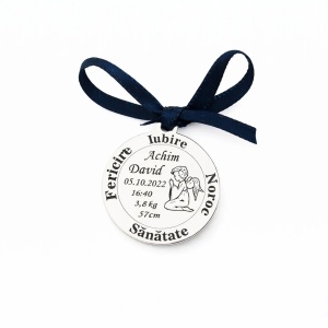 Banut Argint 2cm pentru Botez - Mot - Scaldat - Baby Angel