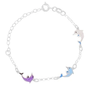 Bratara Argint 925 pentru copii 12+5cm-Delfini