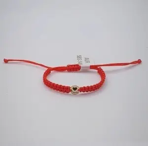 Bratara cu snur pentru copii si disc 6mm/7mm/8mm din aur 14k personalizabil cu inimioara si nume - Img 3