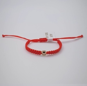 Bratara cu snur pentru copii si disc 6mm din aur 14k personalizabil cu inimioara si nume - Img 3