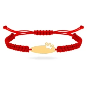 Brățară cu Snur si placuta cu coronita din Aur 14K