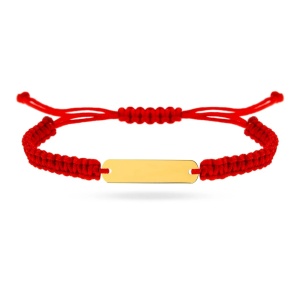Bratara Kindero Basic cu snur si placuta din aur 14k