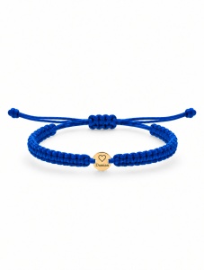 Bratara cu snur pentru copii si disc 6mm din aur 14k personalizabil cu inimioara si nume la alegere