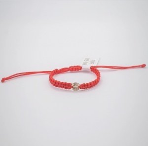 Bratara cu snur pentru copii si disc 6mm din aur 14k personalizabil cu figurina si nume