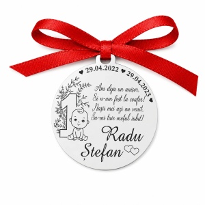 Banut Argint 925 x 2cm pentru Botez - Mot - Scaldat - Personalizabil