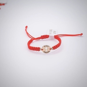 Bratara Snur si banut 10mm Aur 14k cruce decupata - Img 2
