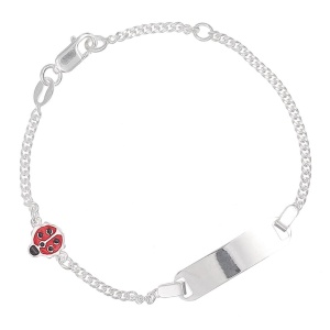 Bratara personalizabila din Argint 925 pentru copii 14+3cm-Buburuza