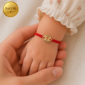 Bratara Snur si banut 10mm Aur 14k cruce decupata