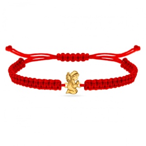 Bratara cu snur si ingeras - Aur 14k