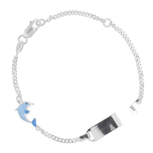 Bratara personalizabila din Argint 925 pentru copii 14+3cm-Delfin