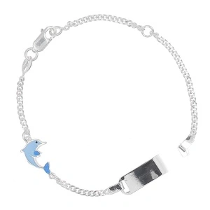 Bratara personalizabila din Argint 925 pentru copii 14+3cm-Delfin