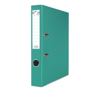 Biblioraft plastifiat Basic, 5 cm, colturi metalice, turcoaz