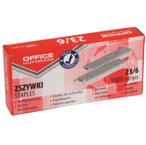 Capse zincate OFFICE Products 23/6, pentru 20 coli, 1000 buc