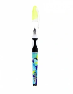 Stilou Strigo cu Cerneală Albastră care se Șterge + Dispozitiv Curățare Peniță + 2 Rezerve – Design Geometric - Img 4