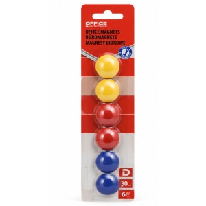 Magneti color OFFICE Products, 30 mm, set de 6 bucati - Img 1
